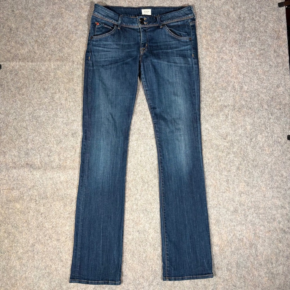 Hudson Bootcut Jeans Womens 30 Blue Flap Pocket Low Rise Made in USA Designer